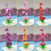 摆盘装 饰花草酒店酒席宴会仿真桃花梅花盘饰创意点缀刺身摆盘神器