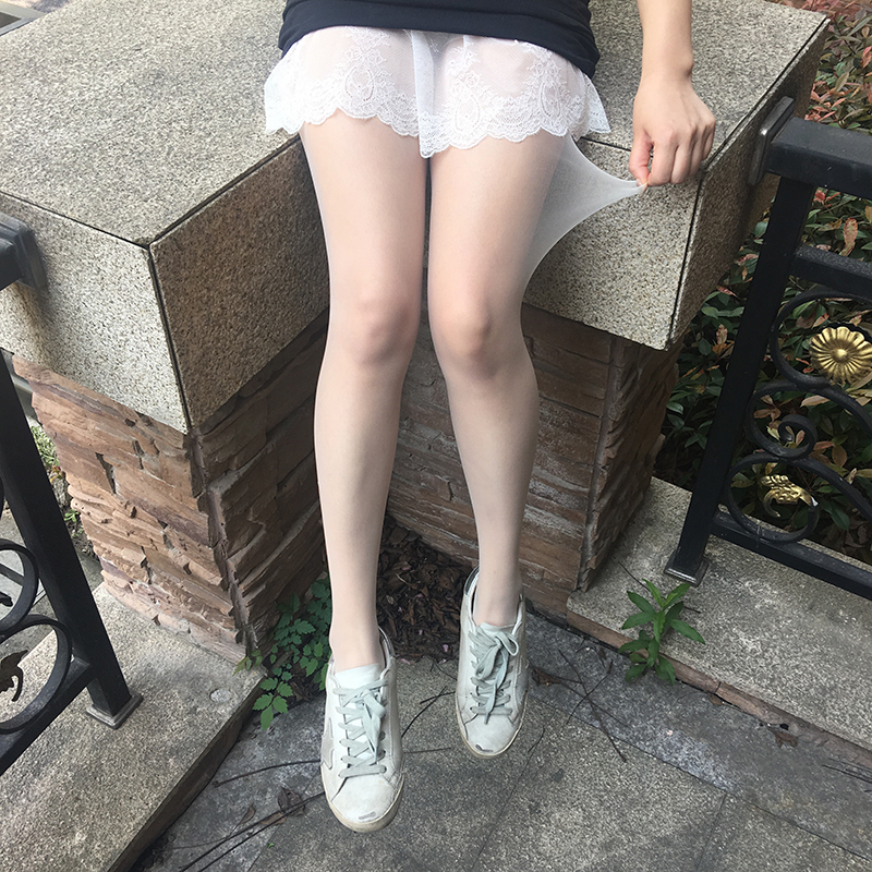 超薄防脱丝肤色袜女 天鹅绒隐形连裤袜夏 无痕任意剪光腿丝袜纯白