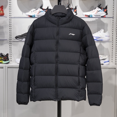 李宁保暖立领短款男子羽绒服