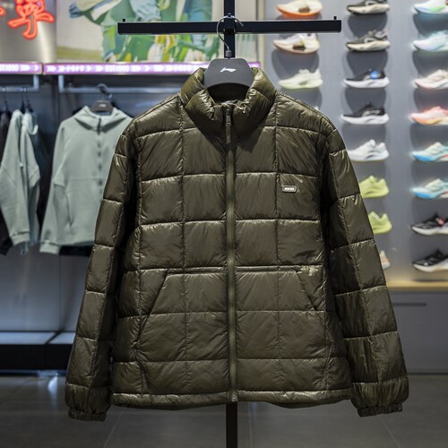 李宁拉链男子常规锦纶宽松棉服