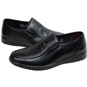 邦伦新款 中老年人鞋 男皮鞋 软底纯牛皮聚氨酯底透气英伦百搭休闲鞋