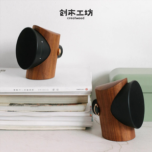 血虧清倉(cāng) 丹麥設(shè)計(jì)黑胡桃木TWS立體聲桌面音響 榫卯藍(lán)牙音箱 正版