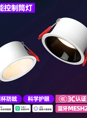 MESH2.0智能led深杯防眩筒灯嵌入式天花灯家用客厅无主灯75孔射灯