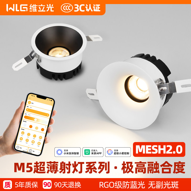 智能2.0超薄射灯弧面小出孔极简图片