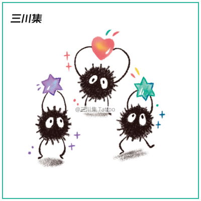 小煤球纹身贴彩色纹身贴卡通纹身