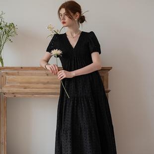 米范设计师丨深V法式Acaine领绣花连衣裙·女装私藏的浪漫