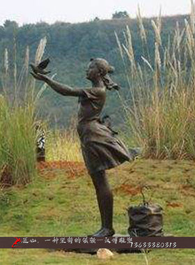 玻璃钢校园文化风梦想人像雕塑
