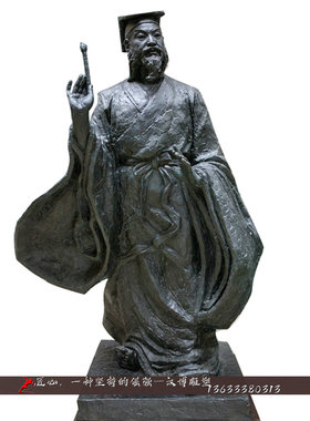 玻璃钢名人古代风书法家定制仿铜