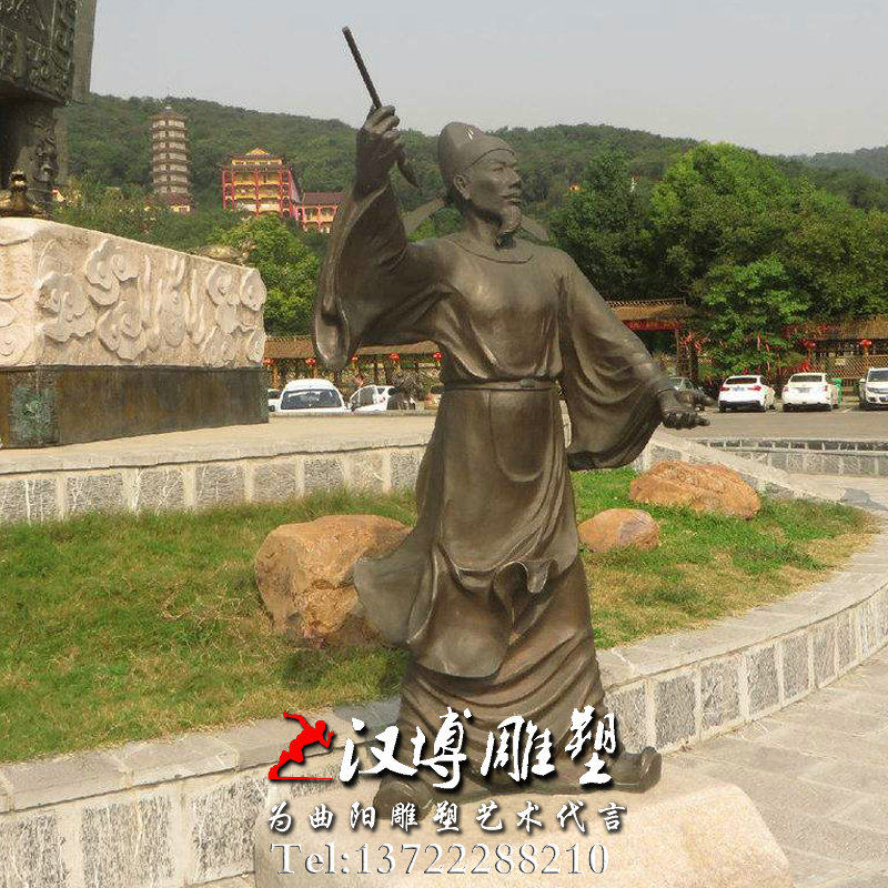 玻璃钢仿铜雕塑古代历史人物雕像园林户外景观广场铸铜雕塑定制做