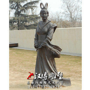 玻璃钢雕塑宋朝女词人李清照人物雕像校园广场景观铸铜雕塑定制做