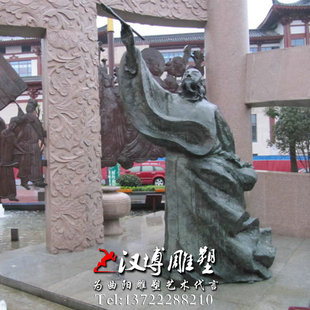 玻璃钢铸铜雕塑古代著名画家吴道子人物雕塑城市广场景观雕塑定制