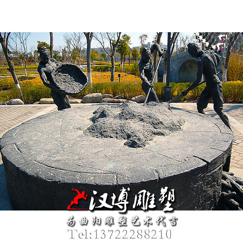 铸铜人物雕塑民俗文化雕塑晒盐情景人物小品雕塑户外广场景观雕塑