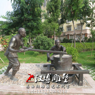民俗文化小品雕塑腐磨豆子人物雕塑户外公园广场景观铸铜雕塑定制