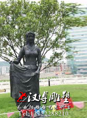 民俗少女园林景观人物雕塑定制