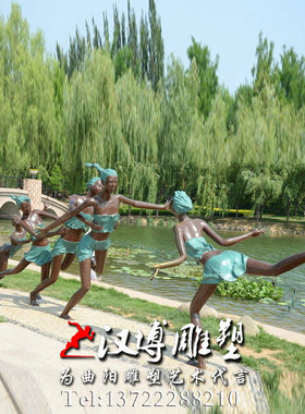 游戏少女户外公园景观主题雕塑