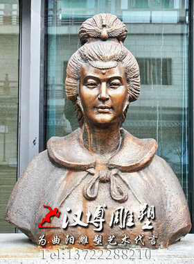 少数民族风公主胸像园林铜雕塑