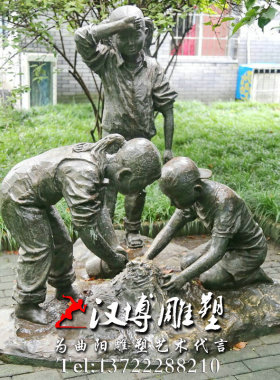 小孩景观玻璃钢定做人物雕塑