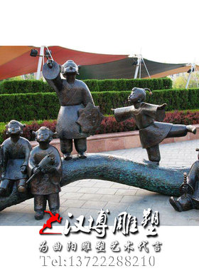 玻璃钢古代公园景观雕塑