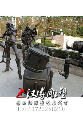 摇滚风乐器城市广场人物雕塑定制