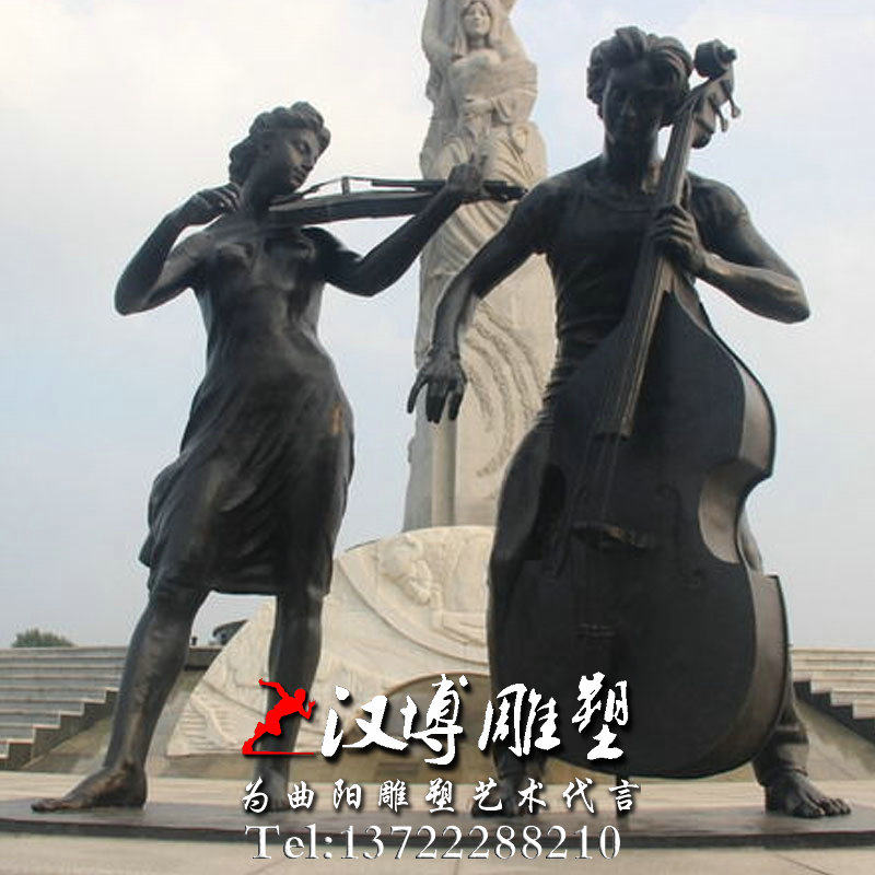 玻璃钢雕塑音乐雕塑小提琴大提琴演奏者人物雕塑城市广场景观雕塑