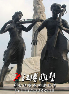 音乐大提琴城市广场景观人物雕塑