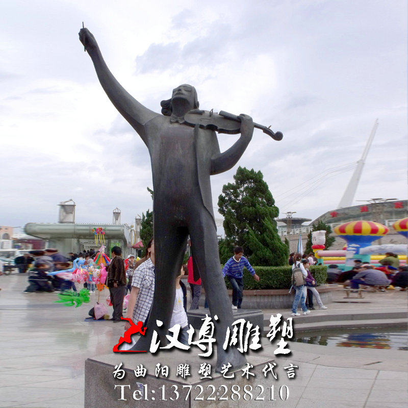 玻璃钢音乐雕塑著名音乐家小提琴家人物雕塑外滩旅游景区景观雕塑