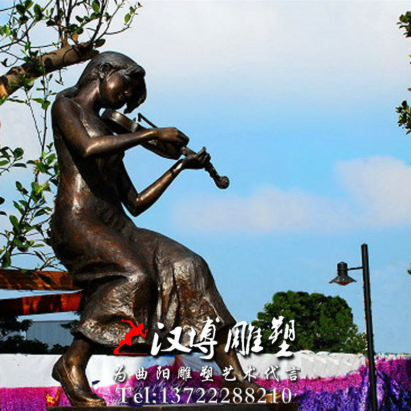 玻璃钢拉小提琴雕塑公园小区景观装饰大型户外景观雕塑园林景观