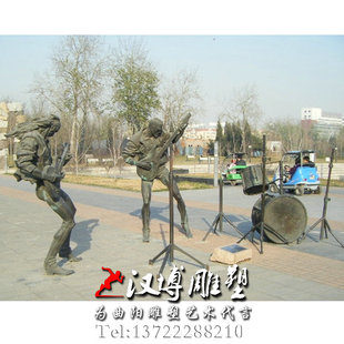玻璃钢铜雕塑城市广场景观大型音乐表演情景人物雕塑音乐主题雕塑