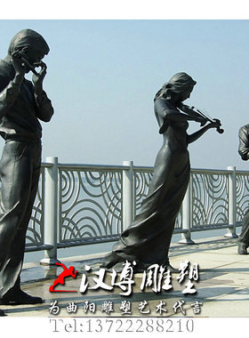 乐器表演户外景观人物雕塑