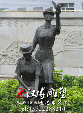 玻璃钢部队文化景观人物雕塑定制