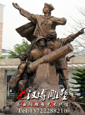 玻璃钢古代情景户外人物雕塑