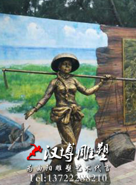 渔民归来少女公园人物雕塑定制