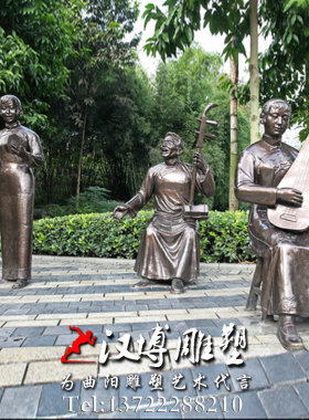 古代拉二胡商业街定做人物雕塑
