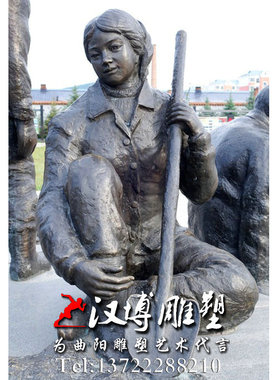 玻璃钢户外景观人物主题雕塑