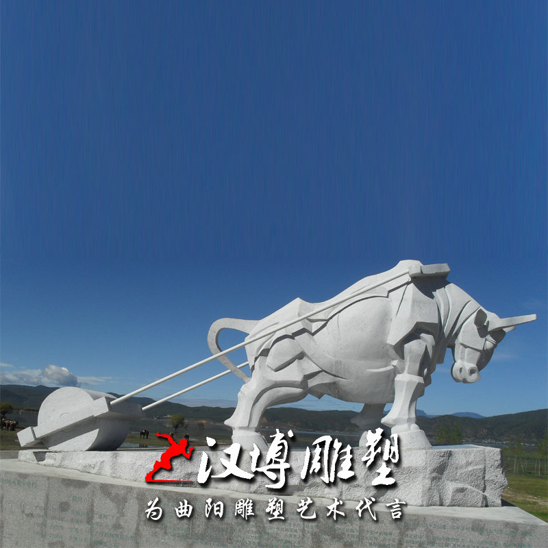 仿铜拓荒牛雕塑景观园林铸铜仿真动物牛雕塑铜雕耕牛主题雕塑景观