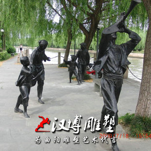 民俗民风农村娶亲吹笛情景雕塑玻璃钢仿铜人物雕像步行街雕塑