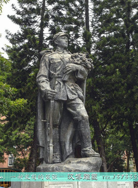 玻璃钢民族英雄红军广场定制仿铜