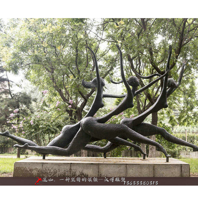 玻璃钢仿铜人物雕塑户外广场铸铜抽象人像雕塑景观园林铜雕人物像