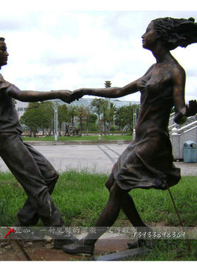 园林景观大型玻璃钢爱情人物雕塑