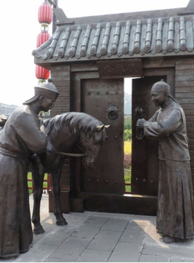 民俗玻璃钢情景人物雕塑