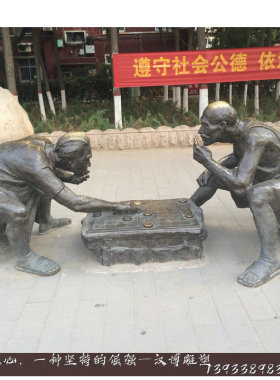 玻璃钢定做大型公园景观人物仿铜
