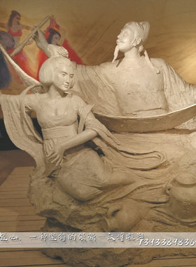 玻璃钢人物古代铜雕像