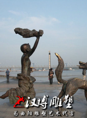 玻璃钢公园小区景观大型人物雕塑