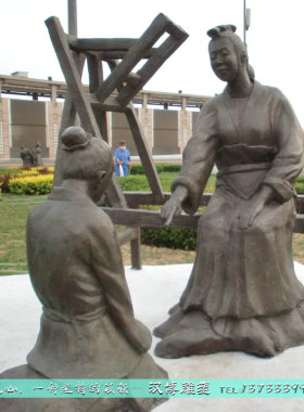 玻璃钢孟母故事校园风三字经雕塑