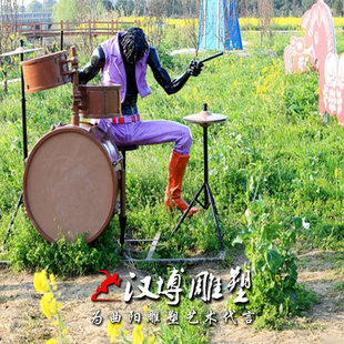 玻璃钢彩绘树脂音乐人物雕塑园林景观音乐主题雕塑户外园林景观