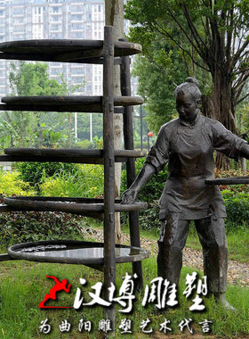 玻璃钢商业街景观人物雕塑