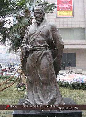玻璃钢孟子古代风名人定制仿铜