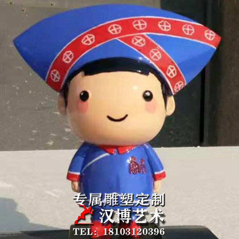 卡通娃娃雕塑玻璃钢雕塑制作彩绘雕塑商业街摆放雕塑制作城市雕塑