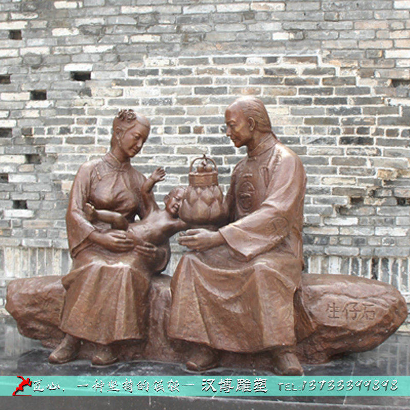玻璃钢仿铜人物雕塑孝文化铜雕广场公园田园景观工艺品摆件定制