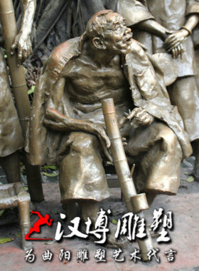 商业街人物玻璃钢民俗景观铜雕
